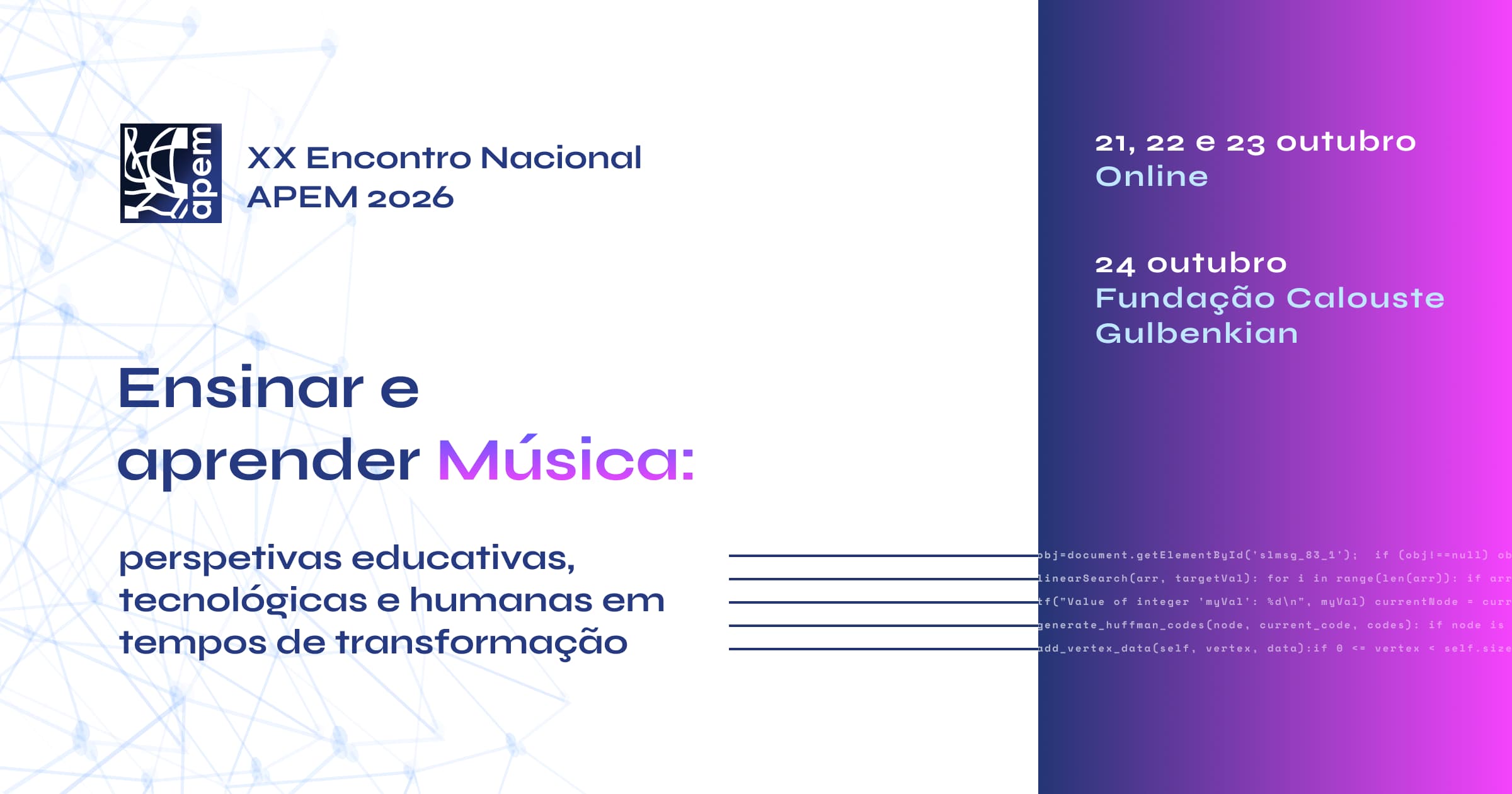 XX Encontro Nacional da APEM 2026